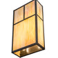 Meyda Lighting Hyde Park 10" 2-Light Craftsman Brown T Mission Wall Sconce With Beige Iridescent Shade Glass