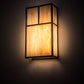 Meyda Lighting Hyde Park 10" 2-Light Craftsman Brown T Mission Wall Sconce With Beige Iridescent Shade Glass
