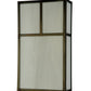 Meyda Lighting Hyde Park 10" 2-Light Craftsman Brown T Mission Wall Sconce With White Art Shade Glass