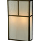 Meyda Lighting Hyde Park 10" 2-Light Craftsman Brown T Mission Wall Sconce With White Art Shade Glass