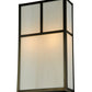 Meyda Lighting Hyde Park 10" 2-Light Craftsman Brown T Mission Wall Sconce With White Art Shade Glass