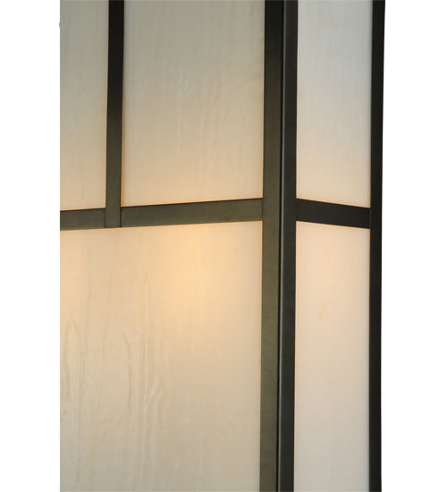 Meyda Lighting Hyde Park 10" 2-Light Craftsman Brown T Mission Wall Sconce With White Art Shade Glass