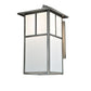 Meyda Lighting Hyde Park 10" Antique Nickel T Mission Curved Arm Wall Sconce With White Shade Glass