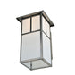 Meyda Lighting Hyde Park 10" Antique Nickel T Mission Curved Arm Wall Sconce With White Shade Glass