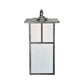 Meyda Lighting Hyde Park 10" Antique Nickel T Mission Curved Arm Wall Sconce With White Shade Glass