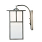 Meyda Lighting Hyde Park 10" Antique Nickel T Mission Curved Arm Wall Sconce With White Shade Glass
