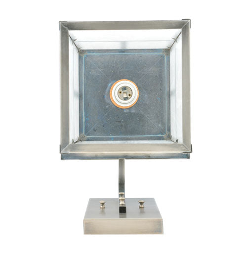 Meyda Lighting Hyde Park 10" Antique Nickel T Mission Curved Arm Wall Sconce With White Shade Glass