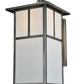 Meyda Lighting Hyde Park 10" Antique Nickel T Mission Curved Arm Wall Sconce With White Shade Glass