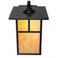 Meyda Lighting Hyde Park 10" Craftsman Brown Curved Arm Wall Sconce With Beige Art Shade Glass