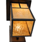 Meyda Lighting Hyde Park 10" Craftsman Brown Curved Arm Wall Sconce With Beige Art Shade Glass