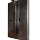 Meyda Lighting Hyde Park 10" Craftsman Brown Curved Arm Wall Sconce With Beige Art Shade Glass