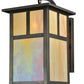 Meyda Lighting Hyde Park 10" Craftsman Brown T Mission Curved Arm Wall Sconce With Beige Iridescent Shade Glass