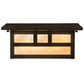 Meyda Lighting Hyde Park 10"Sq 2-Light Craftsman Brown Double Bar Mission Flush Mount Light With Beige Iridescent Shade Glass
