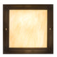 Meyda Lighting Hyde Park 10"Sq 2-Light Craftsman Brown Double Bar Mission Flush Mount Light With Beige Iridescent Shade Glass