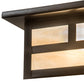 Meyda Lighting Hyde Park 10"Sq 2-Light Craftsman Brown Double Bar Mission Flush Mount Light With Beige Iridescent Shade Glass