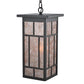 Meyda Lighting Hyde Park 11" Wrought Iron Regents Pendant Light With Silver Mica Shade Glass