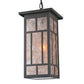 Meyda Lighting Hyde Park 11" Wrought Iron Regents Pendant Light With Silver Mica Shade Glass