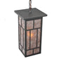 Meyda Lighting Hyde Park 11" Wrought Iron Regents Pendant Light With Silver Mica Shade Glass