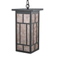 Meyda Lighting Hyde Park 11" Wrought Iron Regents Pendant Light With Silver Mica Shade Glass