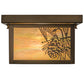 Meyda Lighting Hyde Park 12" Antique Copper Flush Mount Light With Beige Iridescent Art Shade Glass