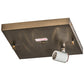 Meyda Lighting Hyde Park 12" Antique Copper Flush Mount Light With Beige Iridescent Art Shade Glass