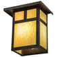 Meyda Lighting Hyde Park 12" Craftsman Brown T Mission Wall Sconce With Beige Art Shade Glass