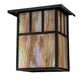 Meyda Lighting Hyde Park 12" Craftsman Brown Wall Sconce With Beige Iridescent Shade Glass