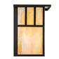 Meyda Lighting Hyde Park 12" Craftsman Brown Wall Sconce With Beige Iridescent Shade Glass