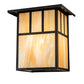 Meyda Lighting Hyde Park 12" Craftsman Brown Wall Sconce With Beige Iridescent Shade Glass