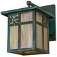 Meyda Lighting Hyde Park 12" Verdigris Sprig Hanging Wall Sconce With Beige Iridescent Shade Glass