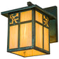 Meyda Lighting Hyde Park 12" Verdigris Sprig Hanging Wall Sconce With Beige Iridescent Shade Glass