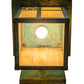 Meyda Lighting Hyde Park 12" Verdigris Sprig Hanging Wall Sconce With Beige Iridescent Shade Glass
