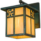 Meyda Lighting Hyde Park 12" Verdigris Sprig Hanging Wall Sconce With Beige Iridescent Shade Glass