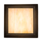 Meyda Lighting Hyde Park 12"Sq 2-Light Craftsman Brown Double Bar Mission Flush Mount Light With Beige Iridescent Shade Glass