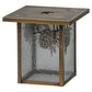 Meyda Lighting Hyde Park 13" Antique Brass Winter Pine Frame With Clear Seeded Shade Glass
