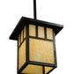 Meyda Lighting Hyde Park 13" Craftsman Brown Double Bar Mission Pendant Light With Beige Shade Glass