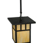 Meyda Lighting Hyde Park 13" Craftsman Brown Double Bar Mission Pendant Light With Beige Shade Glass