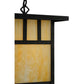 Meyda Lighting Hyde Park 13" Craftsman Brown Double Bar Mission Pendant Light With Beige Shade Glass