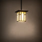 Meyda Lighting Hyde Park 13" Craftsman Brown "H" Mission Pendant Light With Beige Botticino Idalight Shade