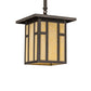 Meyda Lighting Hyde Park 13" Craftsman Brown "H" Mission Pendant Light With Beige Botticino Idalight Shade
