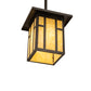 Meyda Lighting Hyde Park 13" Craftsman Brown "H" Mission Pendant Light With Beige Botticino Idalight Shade