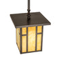 Meyda Lighting Hyde Park 13" Craftsman Brown "H" Mission Pendant Light With Beige Botticino Idalight Shade