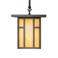 Meyda Lighting Hyde Park 13" Craftsman Brown "H" Mission Pendant Light With Beige Botticino Idalight Shade