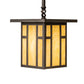 Meyda Lighting Hyde Park 13" Craftsman Brown "H" Mission Pendant Light With Beige Botticino Idalight Shade