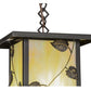 Meyda Lighting Hyde Park 13" Craftsman Brown Vine Leaf Pendant Light With Beige Iridescent Shade Glass