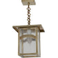 Meyda Lighting Hyde Park 13" Satin Brass Mountain View Pendant Light With Clear Seeded Shade Glass