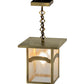 Meyda Lighting Hyde Park 13" Satin Brass Mountain View Pendant Light With Clear Seeded Shade Glass