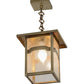 Meyda Lighting Hyde Park 13" Satin Brass Mountain View Pendant Light With Clear Seeded Shade Glass