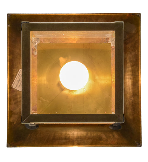 Meyda Lighting Hyde Park 13" Satin Brass Mountain View Pendant Light With Clear Seeded Shade Glass