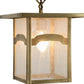 Meyda Lighting Hyde Park 13" Satin Brass Mountain View Pendant Light With Clear Seeded Shade Glass